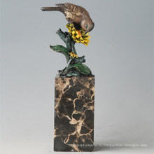 Животная бронзовая скульптура Птица Цветочная Птица Резьба Деку Статуя латунная Tpal-298